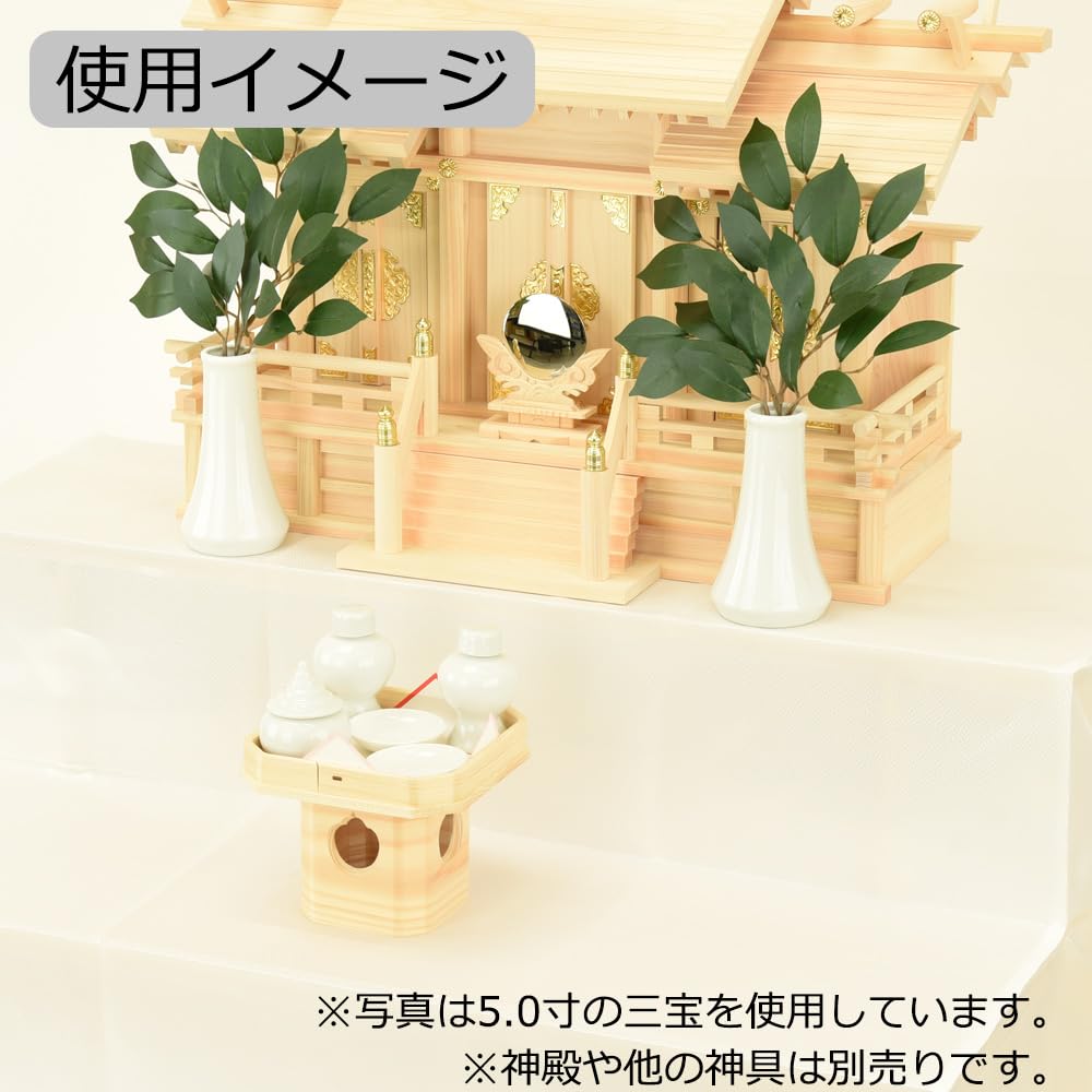 Amazon｜お仏壇のはせがわ 神棚 三宝 白木 箱入 5.0寸 神具 三方